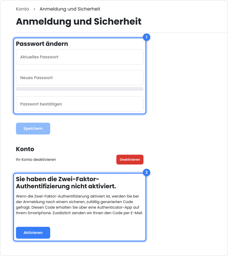 Anmeldung und Sicherheit in deinem OWNER-Konto