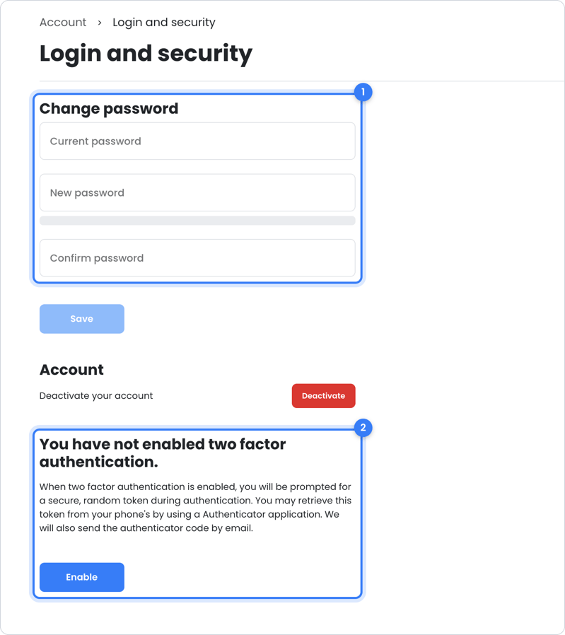 Login and security in your OWNER account