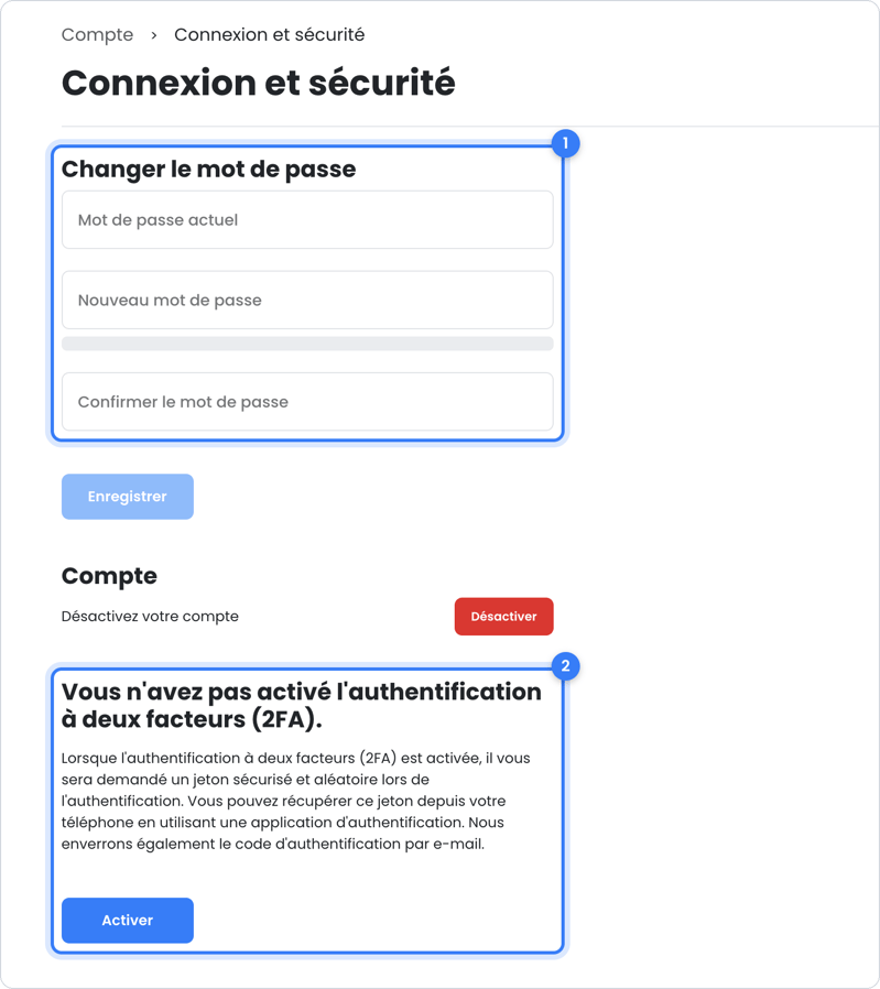 Connexion et sécurité dans votre compte OWNER