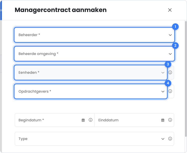 Beheercontract in de beheeromgeving van OWNER