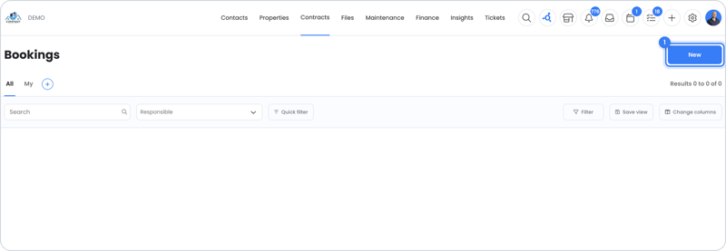 Overview of bookings