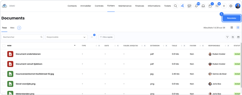 Aperçu des documents dans OWNER