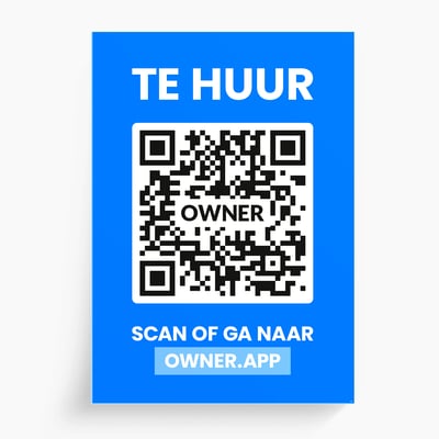 Flat for-rent poster with a QR code